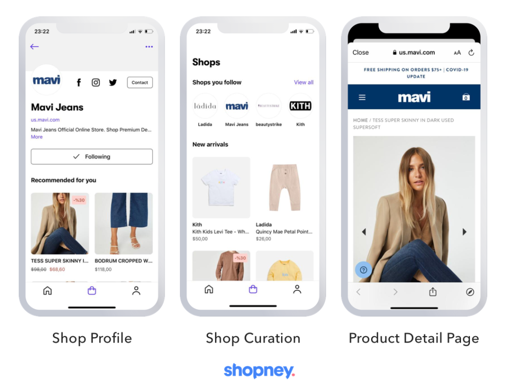 Shopify vs. Ecwid: Shopify store displayed on a smartphone