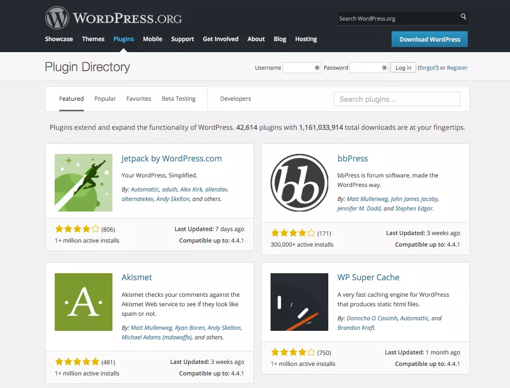 Wordpress vs. ClickFunnels: WordPress plugin directory