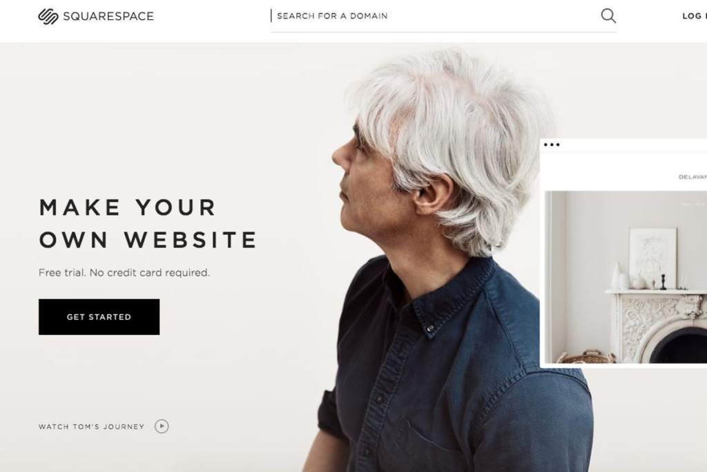 Squarespace vs. Square: user interacting with the Squarespace website editor