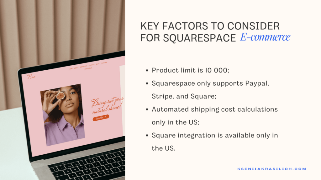 Squarespace vs. Square: Squarespace online store on a laptop