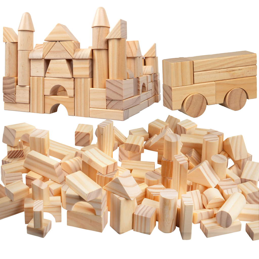 Wooden Building Blocks: various types of wooden building blocks