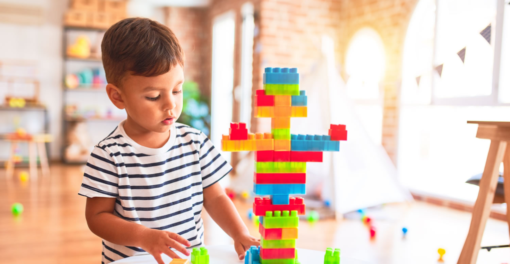 Mini Building Blocks:children playing with mini building blocks