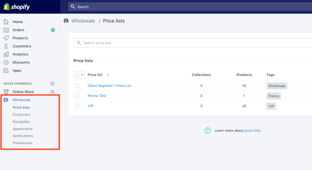 Shopify vs. Shopify Plus: a wholesale channel storefront