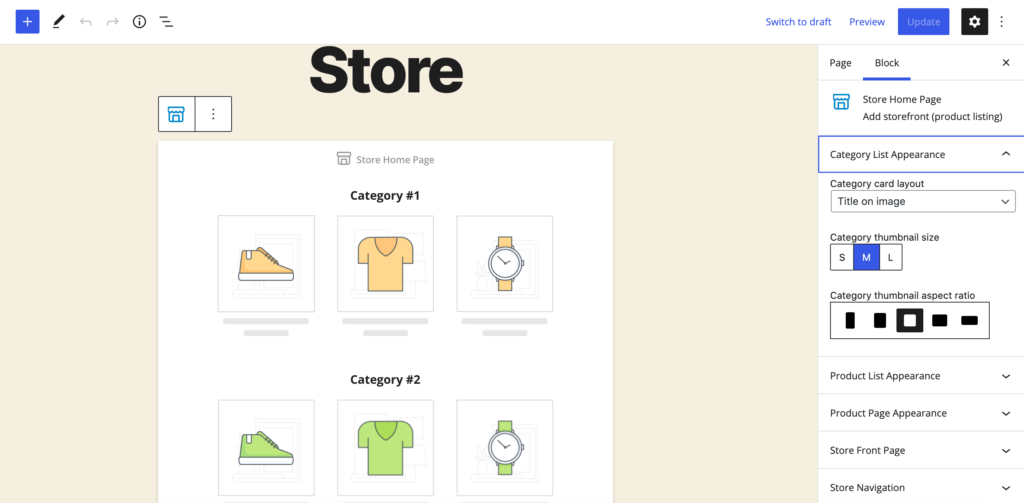 Shopify vs. Ecwid: Ecwid's design customization settings